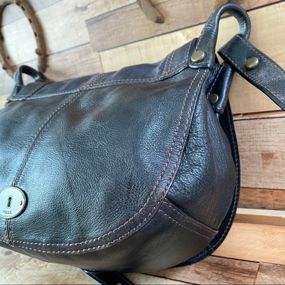 FOSSIL vintage timeless saddle bag in black Patina - Picture 11 of 14
